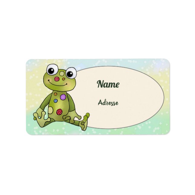  Frosch mit Punkten  adressaufkleber Label (Front)