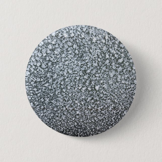 frost closeup on car window 2 inch round button (Front)