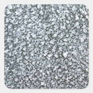frost closeup on car window square sticker