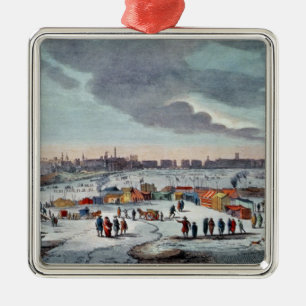 Frost Fair on the River Thames near the Temple Metal Ornament