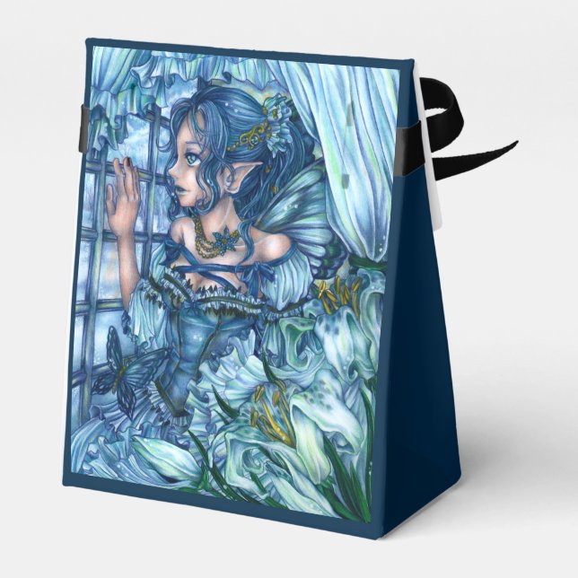 Frost Fairy Girl's View of a Sapphire Winter Favor Box (Back Side)