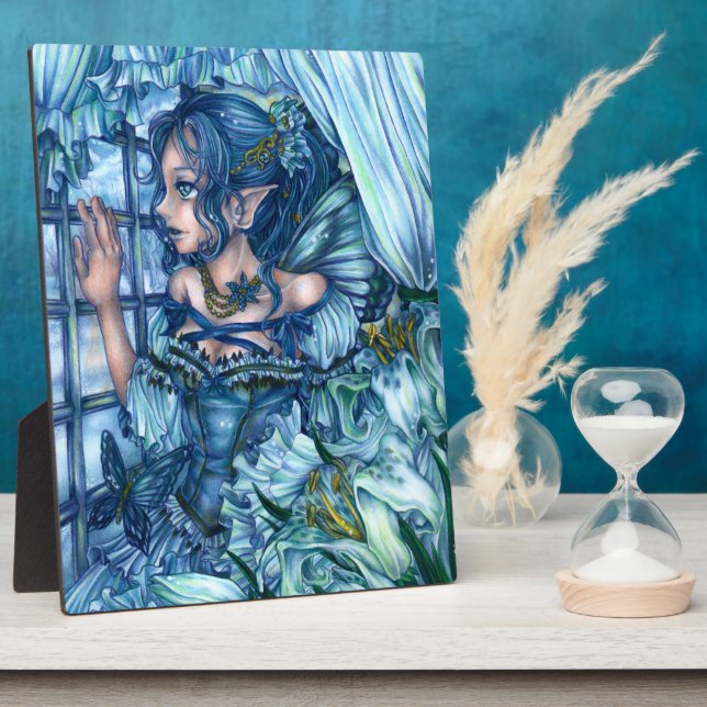 Frost Fairy Girl's View of a Sapphire Winter Plaque (Side)