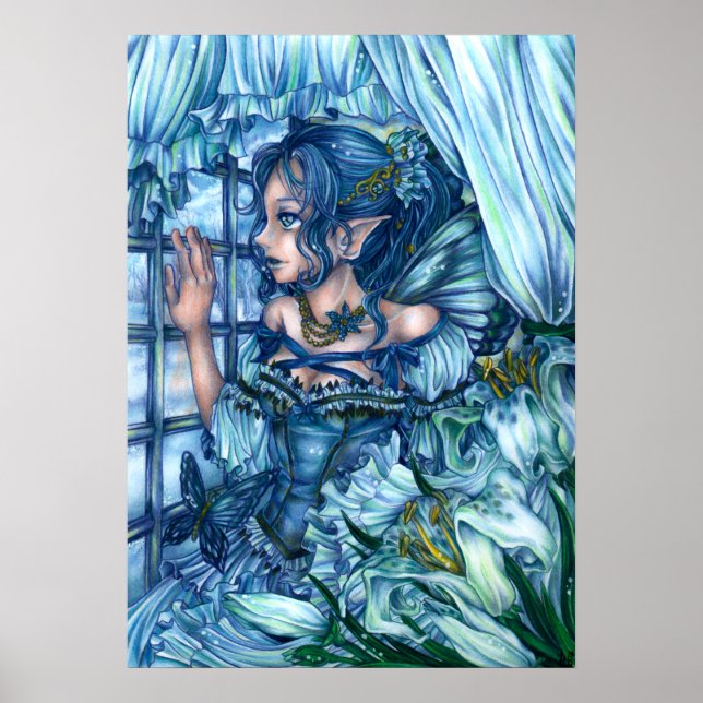 Frost Fairy Girl's View of a Sapphire Winter Poster (Front)