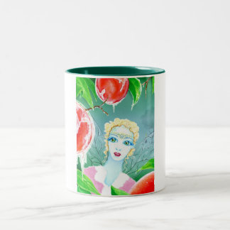 Frost Fairy in the Peach Orchard Two-Tone Coffee Mug