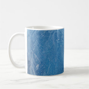 frost feathers in blue mug