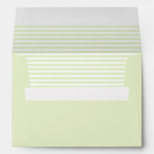 Frost Green and White Striped  Envelope