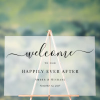 Frost Happily Ever After Wedding Acrylic Sign
