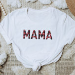 FROST Rustic Lumberjack Red Flannel Mama  T-Shirt<br><div class="desc">This t shirt features rustic watercolor flannel spelling out the word,  "mama". This mom shirt is the perfect gift for your favourite expecting mama or works as a great pregnancy announcement idea.</div>