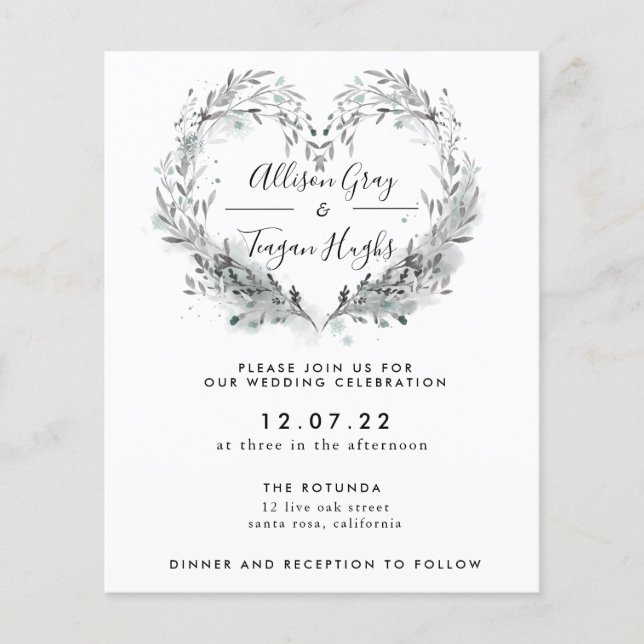 Frost Wedding Invitation | Budget Flyer (Front)