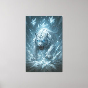 Frost White Tiger – Emperor of the Frozen Realm – Canvas Print