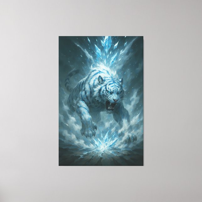 Frost White Tiger – Emperor of the Frozen Realm –  Canvas Print (Front)