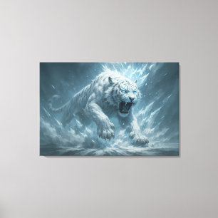 Frost White Tiger – Emperor of the Frozen Realm – Canvas Print