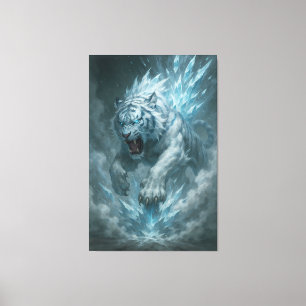 Frost White Tiger – Emperor of the Frozen Realm – Canvas Print