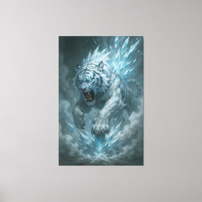 Frost White Tiger – Emperor of the Frozen Realm –  Canvas Print (Front)