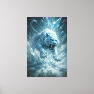 Frost White Tiger – Emperor of the Frozen Realm – Canvas Print