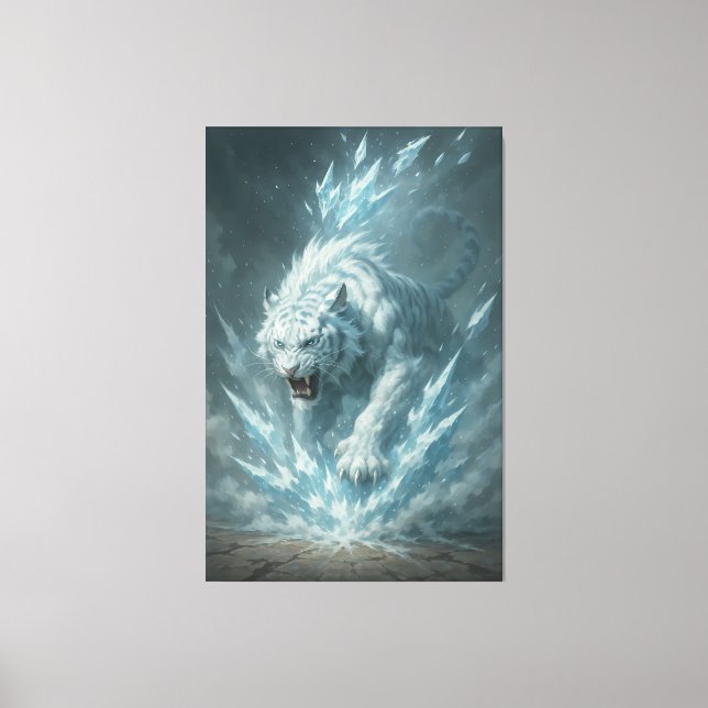 Frost White Tiger – Emperor of the Frozen Realm –  Canvas Print (Front)