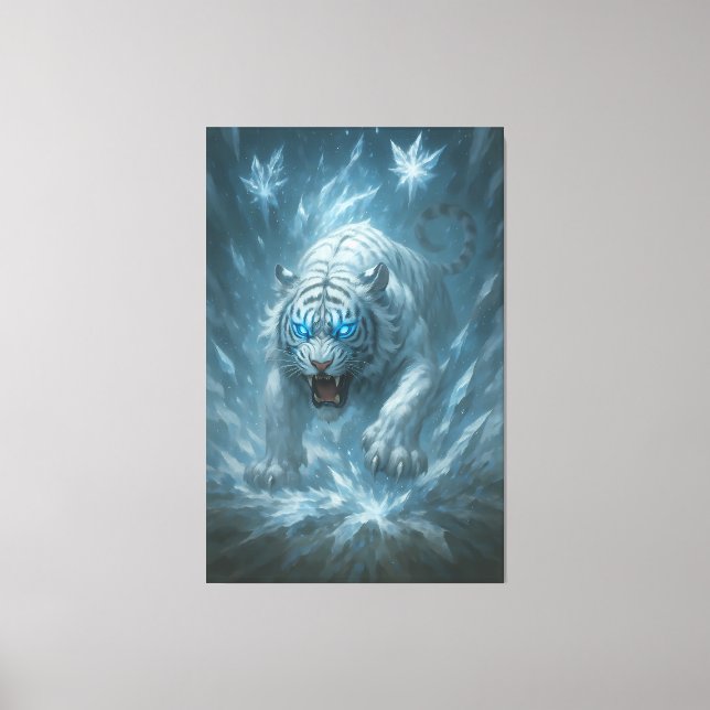 Frost White Tiger – Emperor of the Frozen Realm –  Canvas Print (Front)