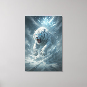 Frost White Tiger – Emperor of the Frozen Realm – Canvas Print