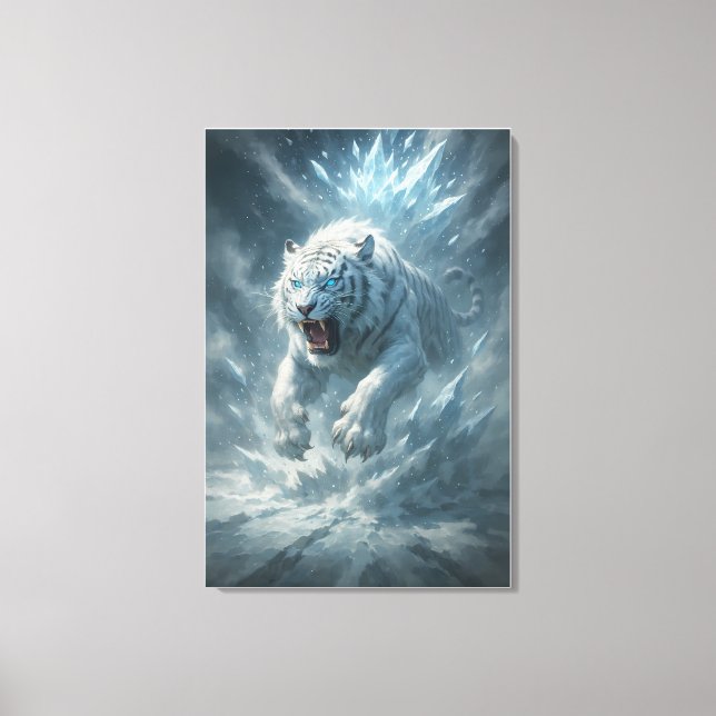 Frost White Tiger – Emperor of the Frozen Realm –  Canvas Print (Front)