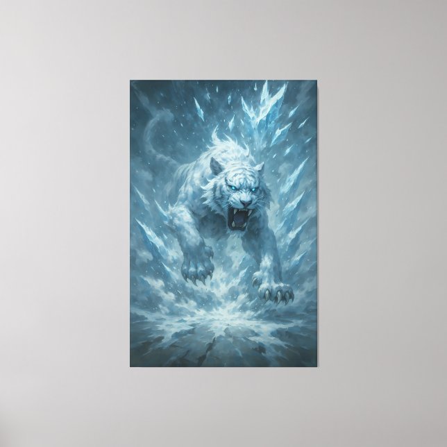 Frost White Tiger – Emperor of the Frozen Realm –  Canvas Print (Front)