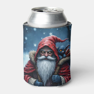 Frostbite Santa & His Mischief Elf. Can Cooler
