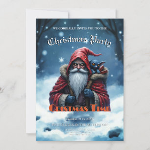Frostbite Santa & His Mischief Elf. Invitation