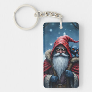 Frostbite Santa & His Mischief Elf. Keychain