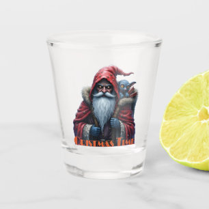 Frostbite Santa & His Mischief Elf. Shot Glass