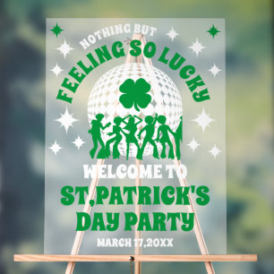 Frosted Acrylic St. Patrick's Day Party Sign