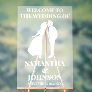 Frosted Acrylic White Wedding Welcome Sign