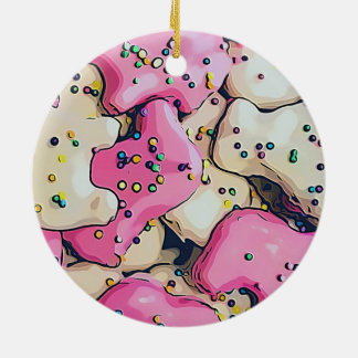 Frosted Animal Cookie Pattern Ceramic Ornament