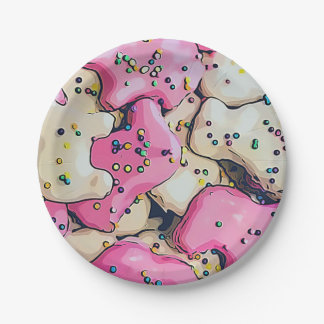 Frosted Animal Cookie Pattern Paper Plate