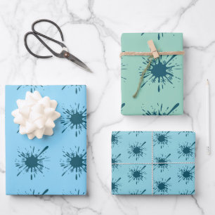 Frosted Bliss: Light Blue Snowburst Christmas Wrapping Paper Sheet