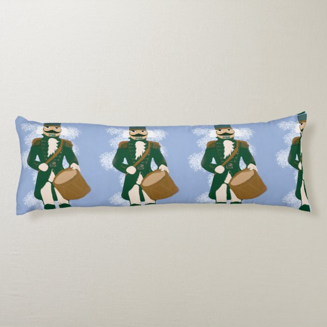 Frosted Blue Nutcracker Christmas Body Pillow (Back)