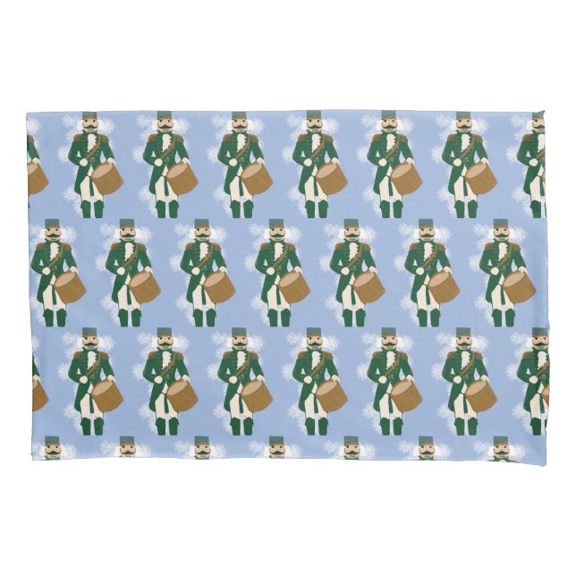 Frosted Blue Nutcracker Christmas Pillowcase (Front)