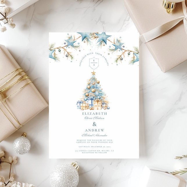 Frosted Blue Star Wedding Invitation (Creator Uploaded)