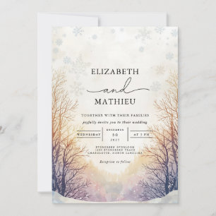 Frosted Branch Winter Wedding Invitation