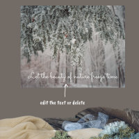 Frosted branches and a snow-covered forest