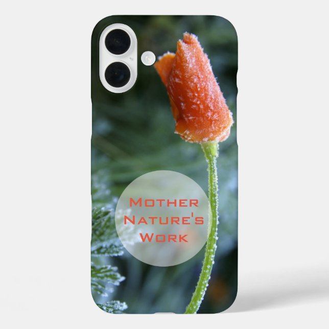 Frosted California Poppy Flower Photo Custom Case-Mate iPhone Case (Back)