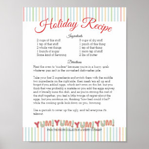 Frosted Chrismas cookies personalized recipe paper Poster