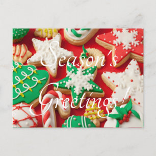 frosted Christmas cookies Holiday Postcard