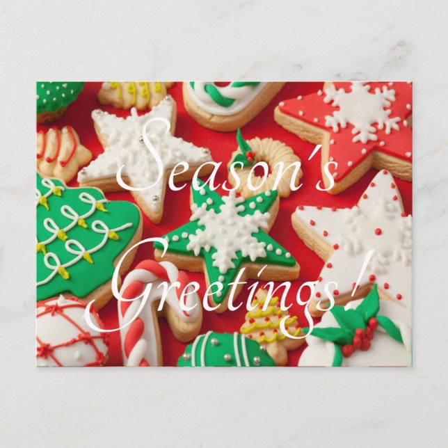 frosted Christmas cookies Holiday Postcard (Front)
