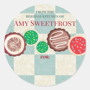 Frosted Christmas cookies "homemade by" to from Classic Round Sticker