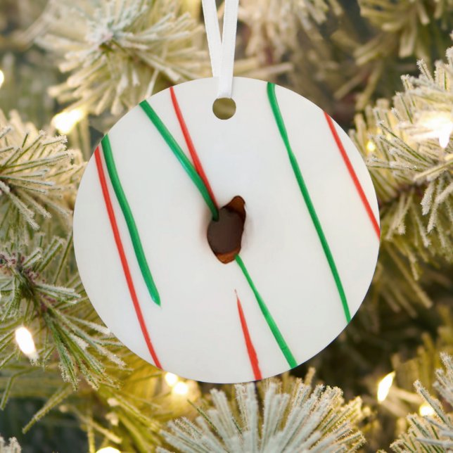 Frosted Christmas Doughnut   Metal Ornament (Insitu)