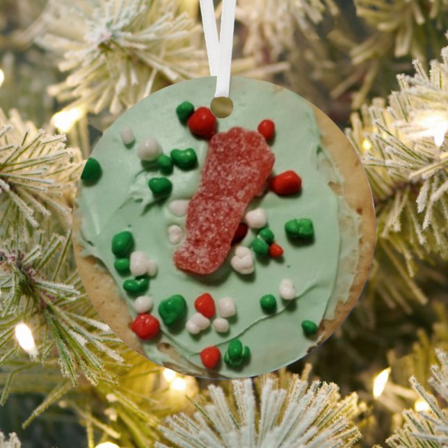 Frosted Christmas Sugar Cookie Candy Gummie  Metal Ornament (Insitu)