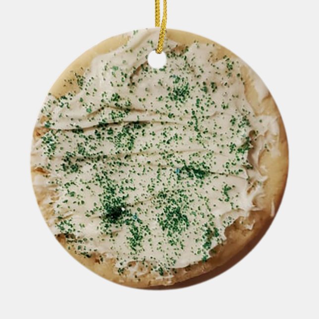 Frosted Christmas Sugar Cookie Candy Sprinkles  Ceramic Ornament (Front)