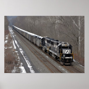 Frosted Coal Train Poster