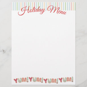 Frosted cookies Christmas menu letterhead