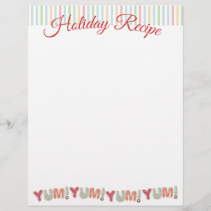 Frosted cookies Christmas recipe letterhead