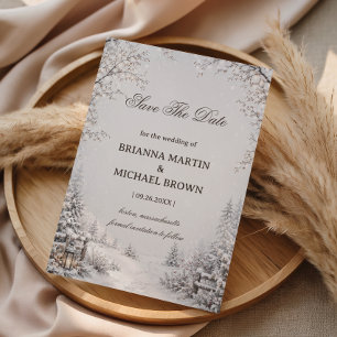 Frosted Countryside Path Beneath Save The Date